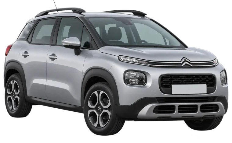 Silver Citroen C3 Aircross, front three-quarter view